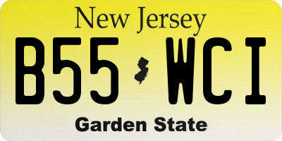 NJ license plate B55WCI