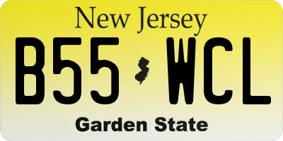 NJ license plate B55WCL