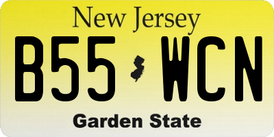 NJ license plate B55WCN