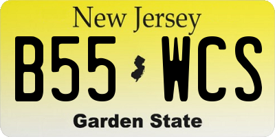 NJ license plate B55WCS