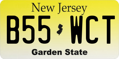 NJ license plate B55WCT