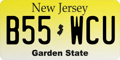 NJ license plate B55WCU