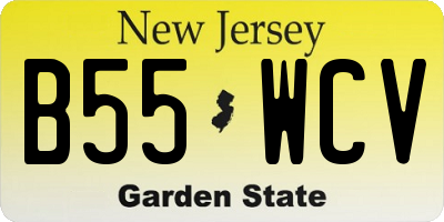 NJ license plate B55WCV