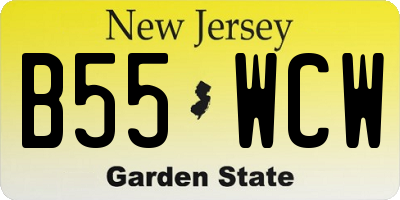 NJ license plate B55WCW