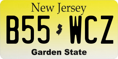 NJ license plate B55WCZ