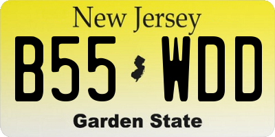 NJ license plate B55WDD