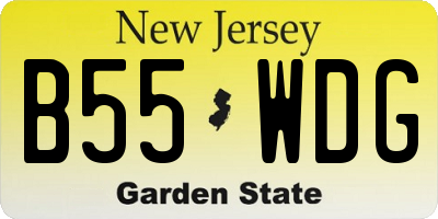 NJ license plate B55WDG