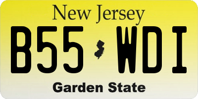 NJ license plate B55WDI