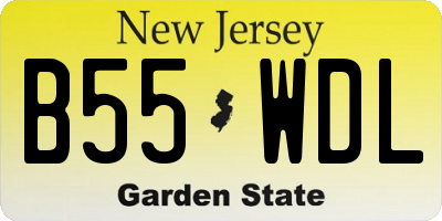 NJ license plate B55WDL