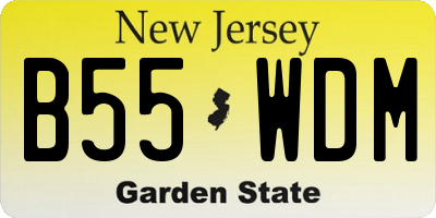 NJ license plate B55WDM
