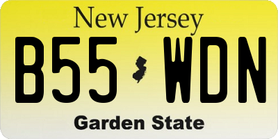 NJ license plate B55WDN