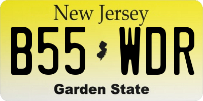 NJ license plate B55WDR
