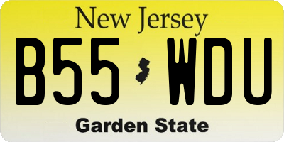 NJ license plate B55WDU