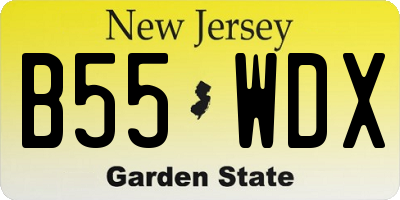 NJ license plate B55WDX