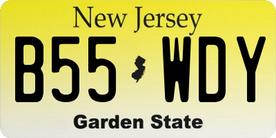 NJ license plate B55WDY