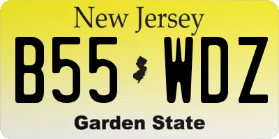 NJ license plate B55WDZ