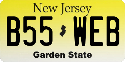 NJ license plate B55WEB