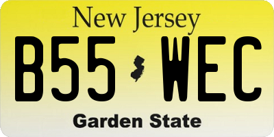 NJ license plate B55WEC