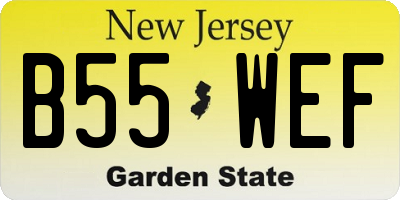 NJ license plate B55WEF