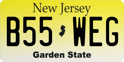 NJ license plate B55WEG