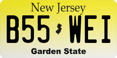 NJ license plate B55WEI