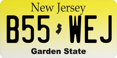 NJ license plate B55WEJ