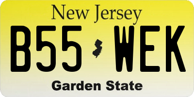 NJ license plate B55WEK