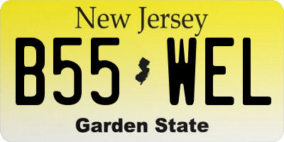 NJ license plate B55WEL