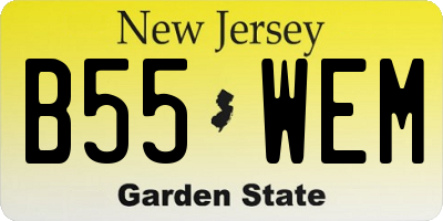 NJ license plate B55WEM
