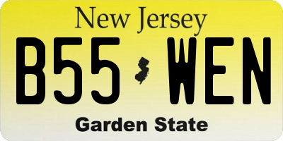NJ license plate B55WEN