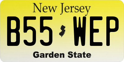 NJ license plate B55WEP