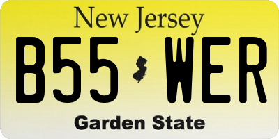 NJ license plate B55WER