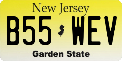 NJ license plate B55WEV