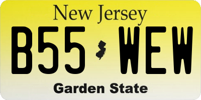 NJ license plate B55WEW