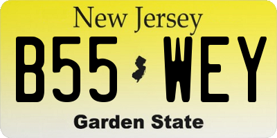 NJ license plate B55WEY