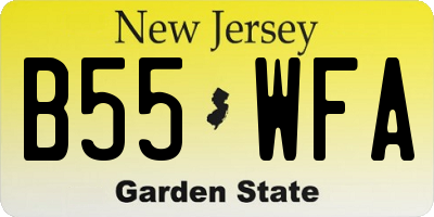 NJ license plate B55WFA