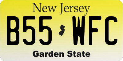 NJ license plate B55WFC