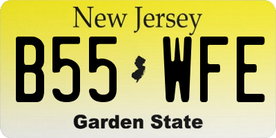 NJ license plate B55WFE