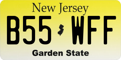 NJ license plate B55WFF