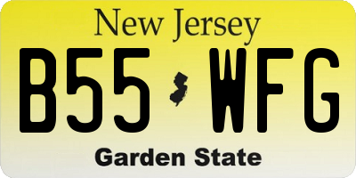 NJ license plate B55WFG