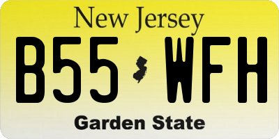 NJ license plate B55WFH