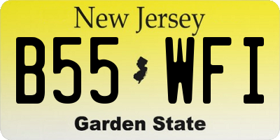 NJ license plate B55WFI