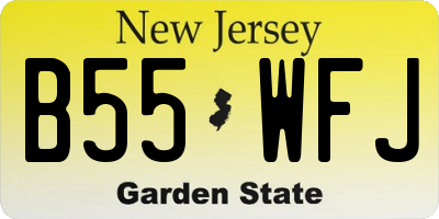 NJ license plate B55WFJ