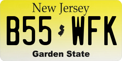 NJ license plate B55WFK