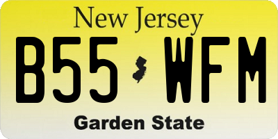 NJ license plate B55WFM