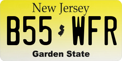 NJ license plate B55WFR