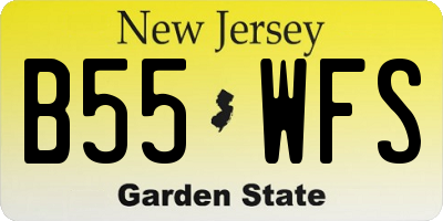 NJ license plate B55WFS