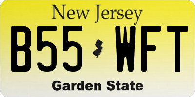 NJ license plate B55WFT