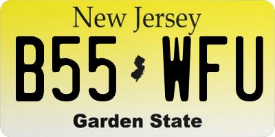 NJ license plate B55WFU