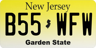NJ license plate B55WFW